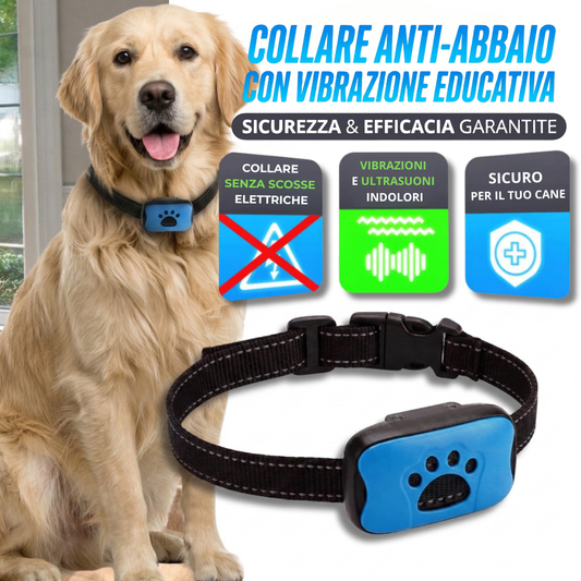 Collare antiabbaio blu VITAFiDO, senza scosse elettriche: educazione con 0 dolore