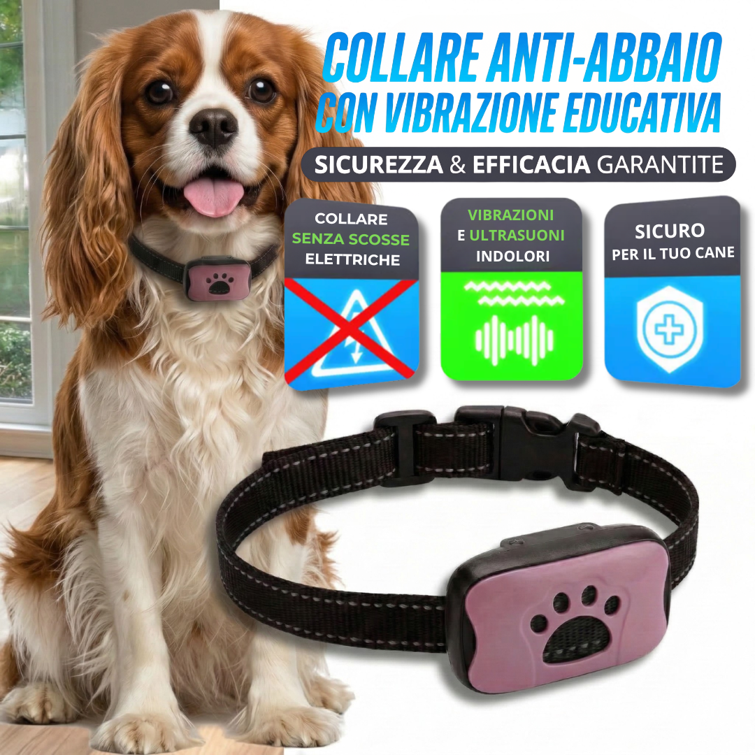 Collare antiabbaio rosa VITAFiDO, senza scosse elettriche: educazione con 0 dolore